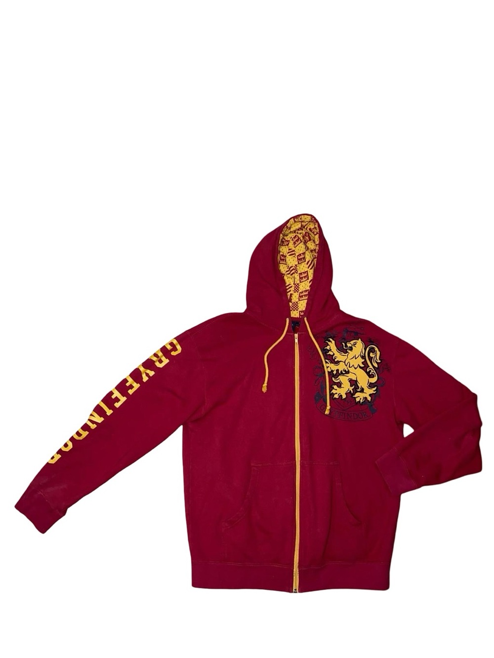 Official Universal Studios Harry Potter Gryffindor Zip Hoodie Red Gold Size M